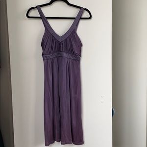 BCBG Purple dress with gold stitching details